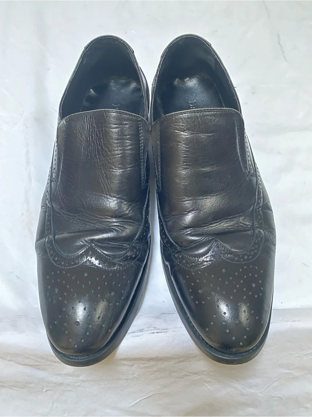 Classic Men's Slip-On Wingtip Dress Shoes - Black